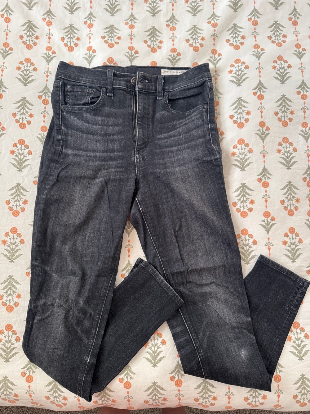 rag & bone High Rise Ankle Skinny Dark Wash Jeans